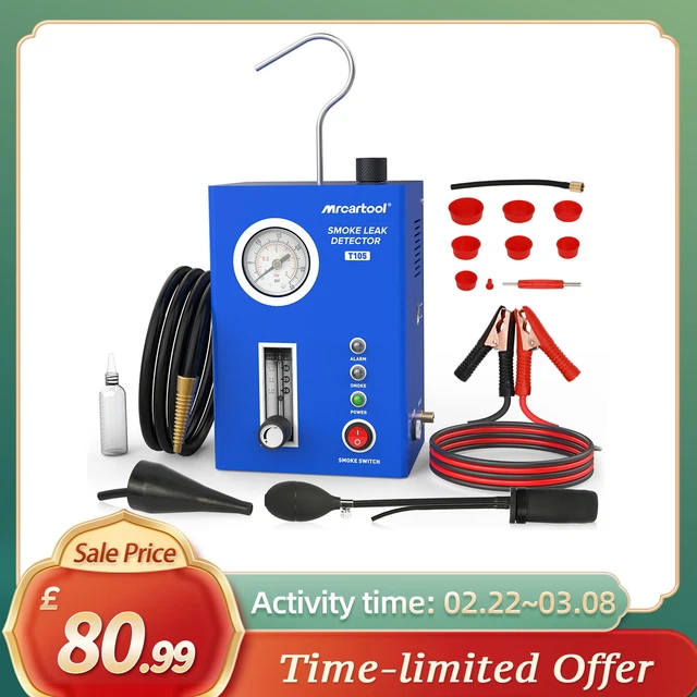 ANCEL S200 Smoke Machine Automotive With Built-in Air Pump And Pressure Gauge, Evap Smoke Machine Leak Detector, Dual Mode Auto Fuel Pipe System Vacuum Leak Smoke Tester For All Car/Motorcycle/Truck