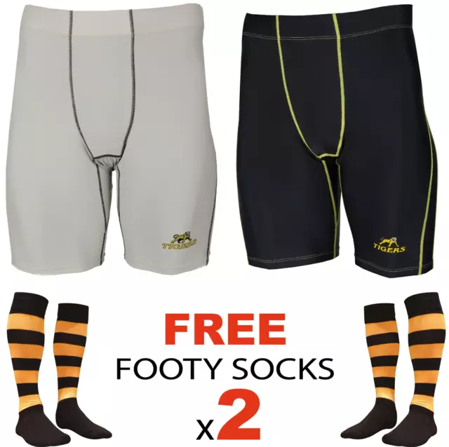 Tigers Compression Tights Football Shorts Mens Youth Skins + Richmond Socks