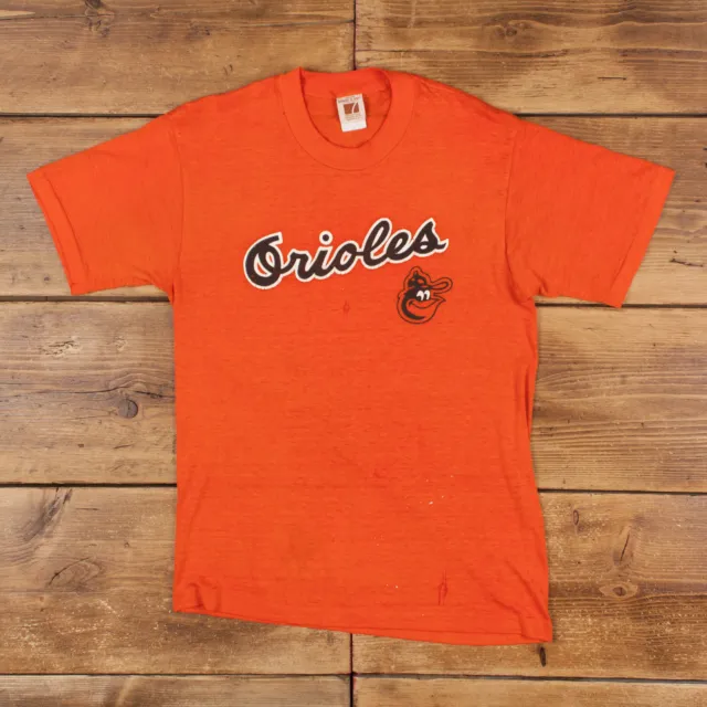 Vintage Single Stitch T Shirt MLB XS 80s USA Made Logo 7 Baltimore Orioles Tee