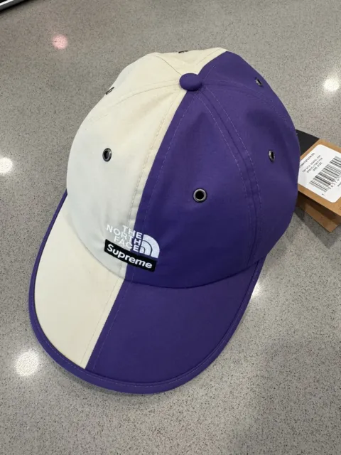 🔥Supreme and The North Face Split 6-Panel Hat Tan and Purple SS24🔥