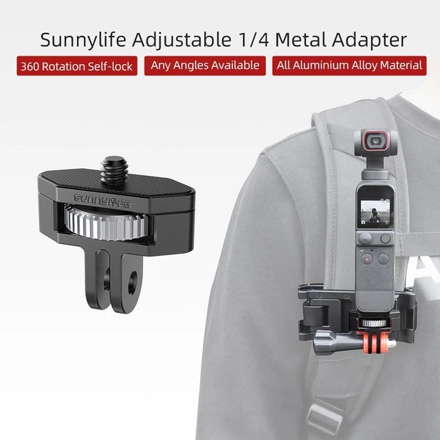 1/4 Screw Mount 360 Rotation Adjustable Universal Adapter for Sports Camera SLR