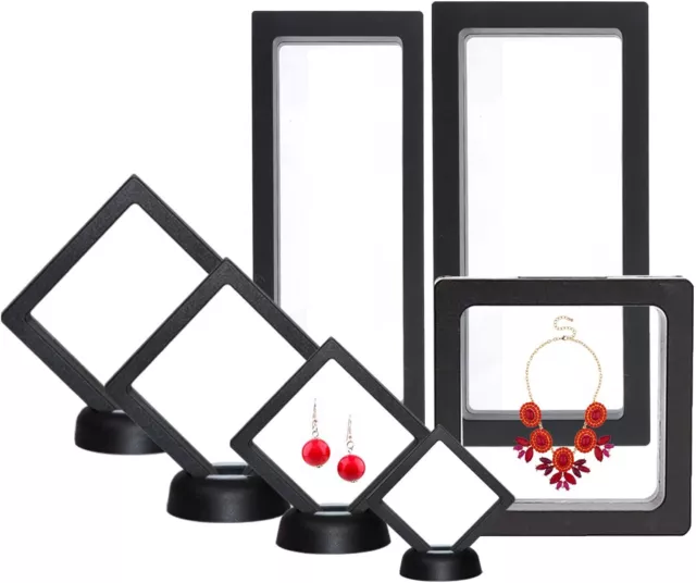 3D Floating View Jewelry Coin Display Frame Holder Box Show Display Case Stand