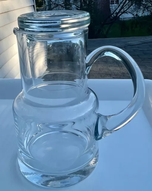 Tiffany & Co Crystal Glass Bedside Water Pitcher Carafe / with lid cup /  signed