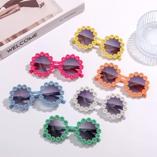Party Disco Flower Sun Glasses Round Frame Kids Daisy Sunglasses Shades