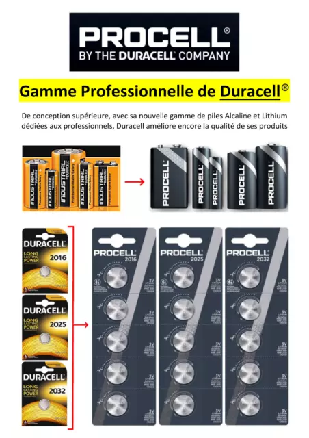 Piles DURACELL TYPE CR123 DL123 - Vente aussi CR2032 CR2025 CR2016 CR2430 CR2450 2