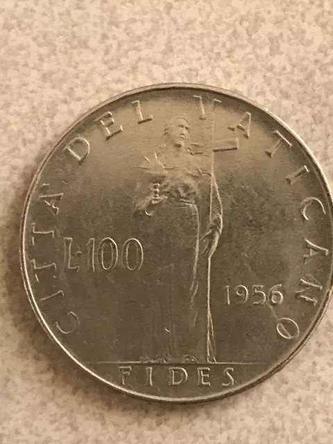 Citta' Del Vaticano - Moneta 100 Lire 1956  Pio Xii - Pius Xii Pontefice Massimo