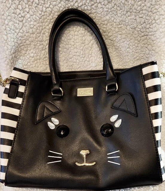 Betsey Johnson Black Cat Crossbody Satchel Purse