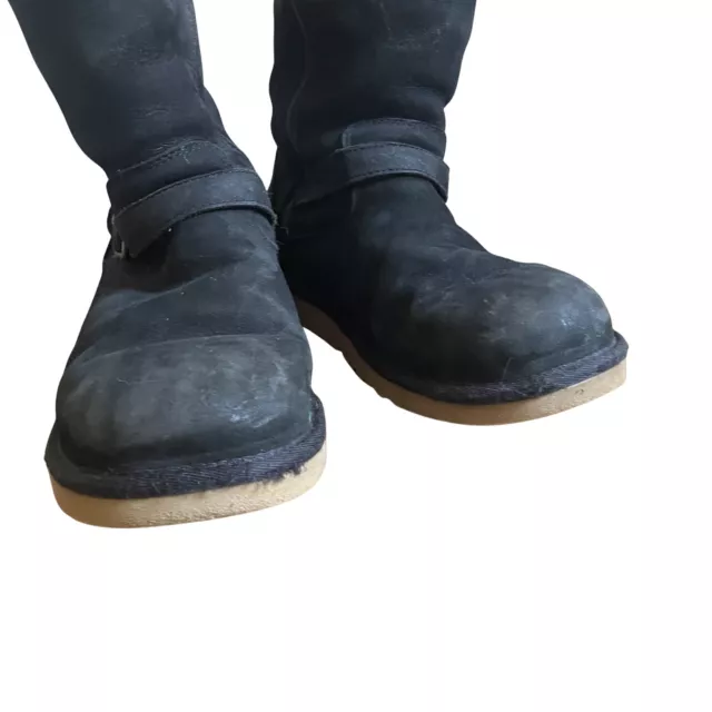 Ugg Australia Kensington Black 1969 Sheepskin Women Tall Boots W Zipper size 5