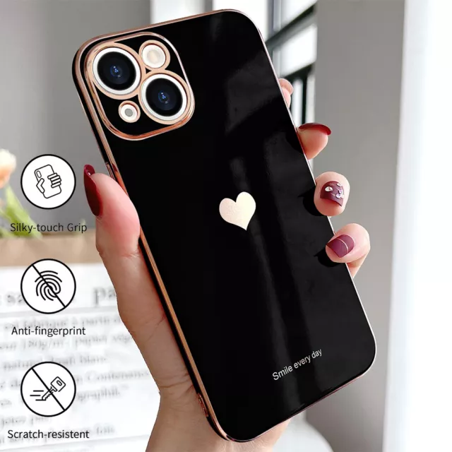 Girly Cute Heart Phone Case For iPhone 13 12 Pro Max 11 XR 8 7 Shockproof Cover