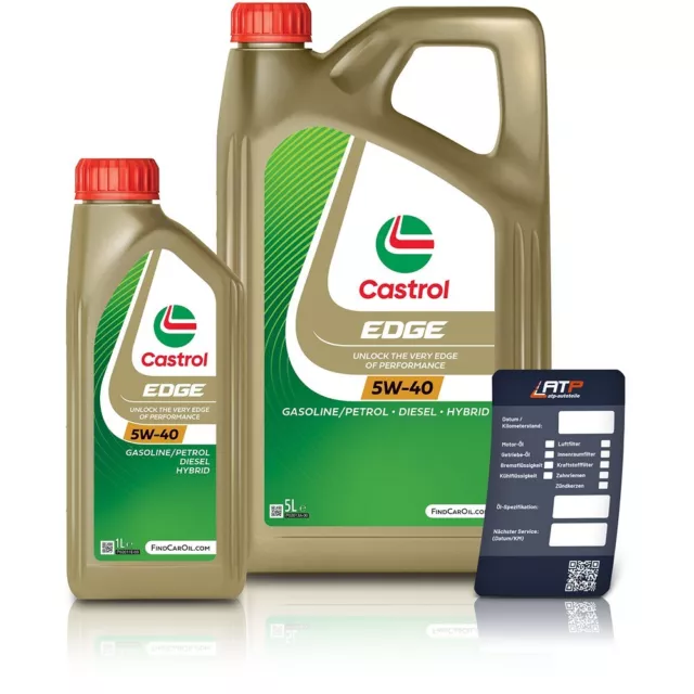 6 L Litres Castrol Edge Fluid Titanium 5W-40 Huile De Moteur Pour Renault