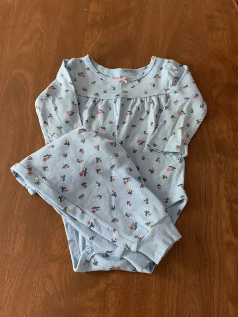 Carters Baby Girl 2 Pc Outfit Bodysuit And Pants Size 6 Months