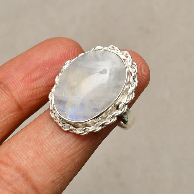 Bague Ancienne Soviétique Argent 925 Signée - Femme, Vintage URSS, Taille 7