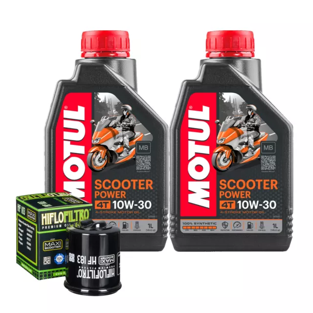 Set Entretien Huile Motul Trottinettes 10W30 + Filtre Pour Piaggio 250 Carnaby