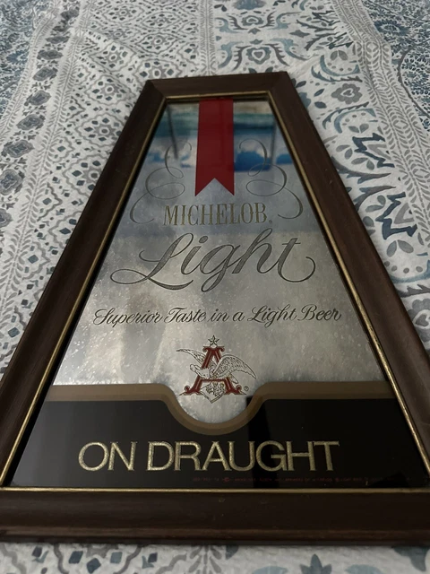 1978 Michelob Light Beer Sign-Bar Mirror "On Draught" +/- 20"Tall X14"Base,7"Top
