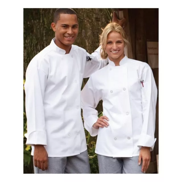 Uncommon Threads Men Women Unisex Chef Coat White Size 3XL Long Sleeve