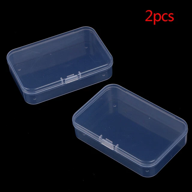 2 un. cajas de almacenamiento de plástico transparente transparente con tapa contenedor de colección Ca TS
