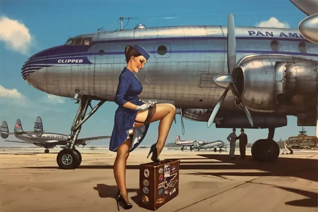 366756 Pan American Airlines Vintage Pin Up Art Decor Wall Print Poster Plakat