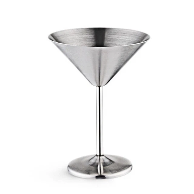 Stainless Steel Martini Cocktail Glass High Base Wine Glass Unbreakable Wine Gs