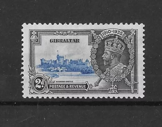 Gibraltar 1935 2d Silver Jubilee 'Extra Flagstaff' Variety SG114a Mint Cat£75