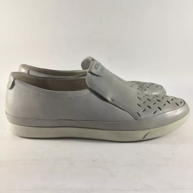 Ecco womens slip on shoes leather sneakers gray size EU 38 US 7.5