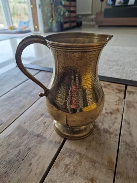 alter Messingkrug Krug Vase bauchig 20cm hoch Vintage Weinkrug Wasserkrug massiv