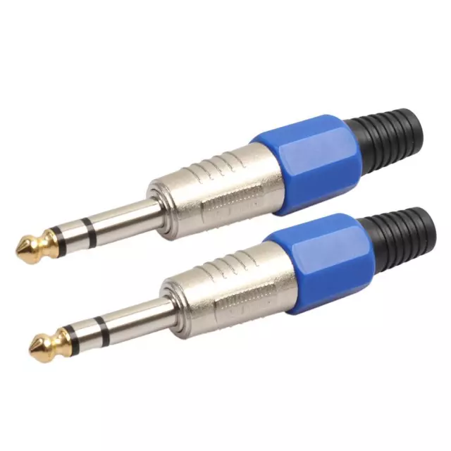2pcs Audio Connector with Gold Plated Head 6.35mm Jack Plug Accessories