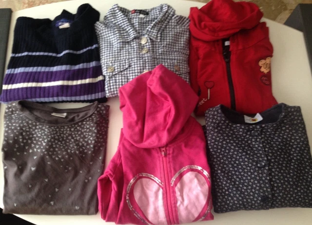 Lot Cyrillus Fille : Débardeur + Gilet Rayés Rouge Et Blanc - Taille 10 Ans (140), Occasion Très Bon état