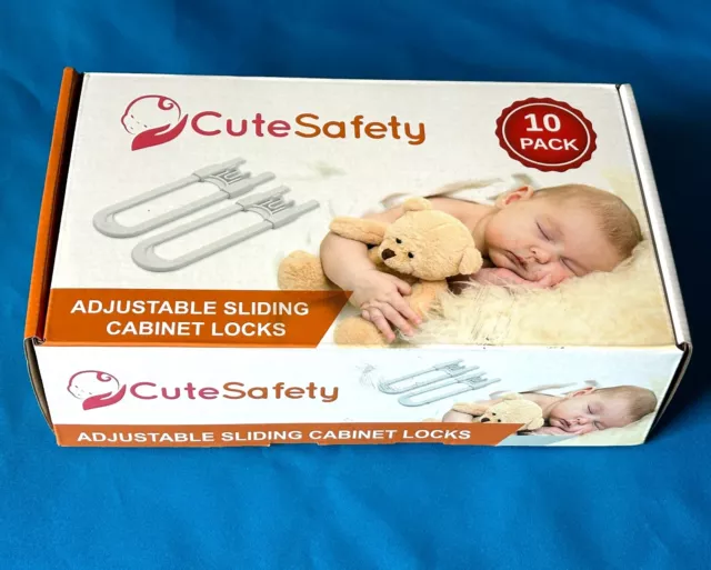 Child Safety Cabinet Locks (10 Pack) Adjustable Sliding