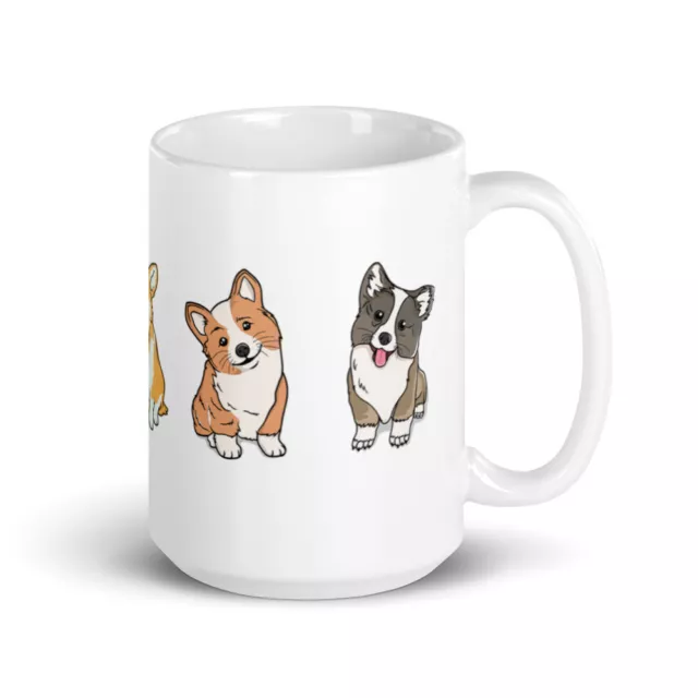 Corgi Pembroke Dogs Puppies White Glossy Mug Coffee Cup Tea Time Puppy