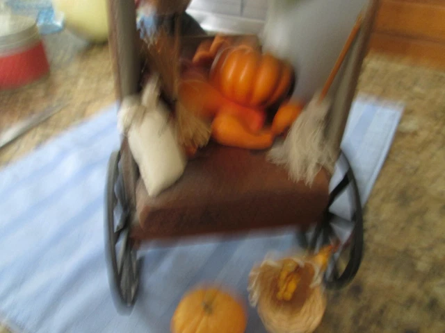 Antique Hand Made Wooden Tinker's Wagon With Amish Couple 5