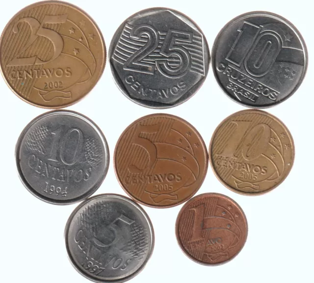 8 different world coins from BRAZIL - 1986 Reform Currency