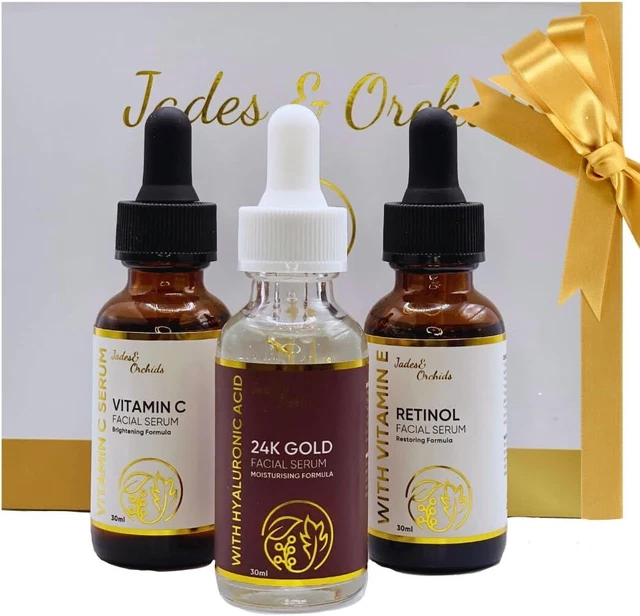 Skin Perfector Face Serum Gift Set for women 3x30ml – 24K Gold with...