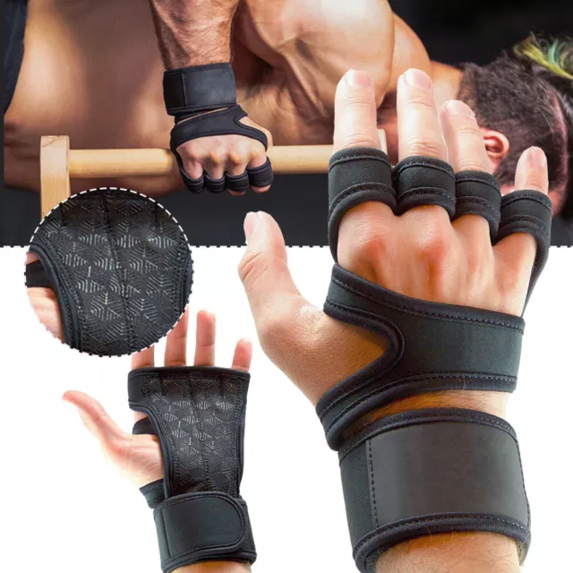 Fitness Gloves Weight Lifting Gym Workout Training Wrist Wrap Strap Men Women