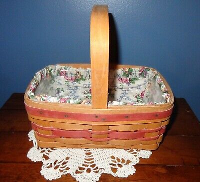 1994 Longaberger Mothers Day Basket Set w/ Cloth Liner. Protector, Product Card