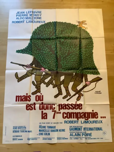 « Affiche 120x160 »MAIS OÙ EST DONC PASSÉE LA 7eme COMPAGNIE » 1973-Pierre MONDY
