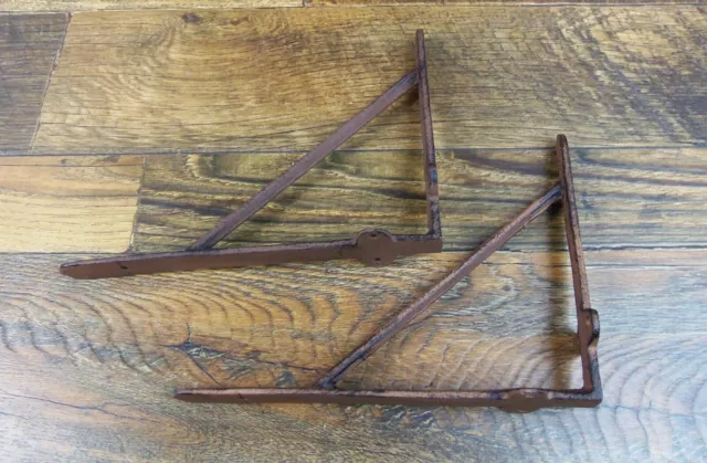 Set of 2 Vintage Look 6 1/2" x 9" Cast Iron Bar Design Shelf Brackets