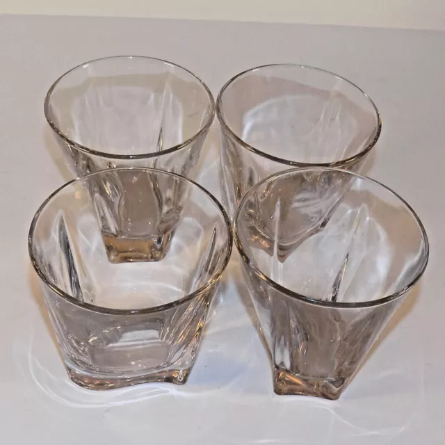 CESKA Whiskey Glasses Set of 4 Crystal Twist Amber Cocktail Barware