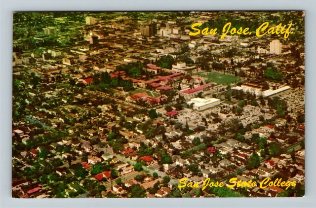 San Jose, CA-California, Aerial View, State College, Vintage Postcard