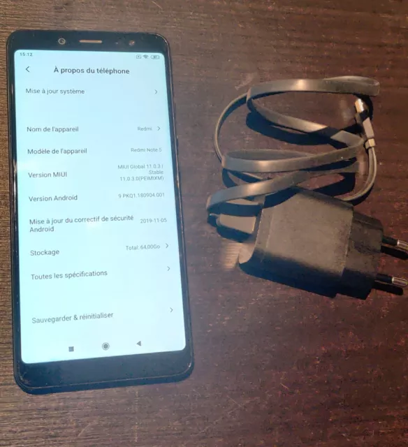 Smartphone Xiaomi Redmi Note 5 - 64go -Ram 4gb Noir (Désimlocké)