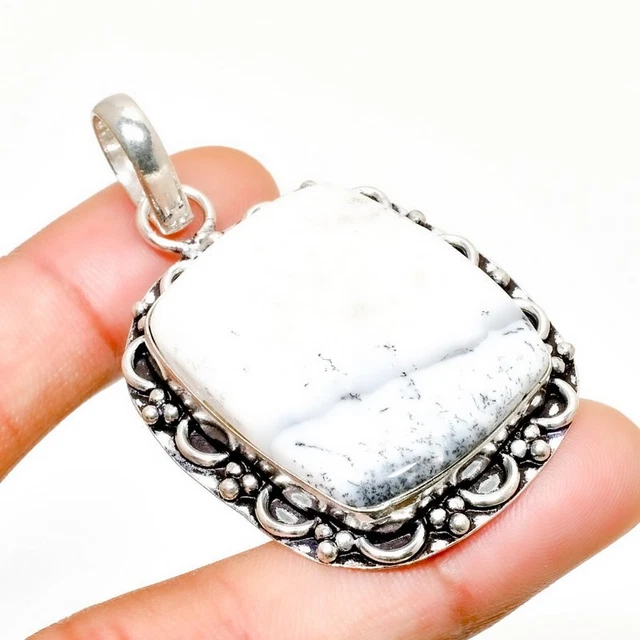 Dendrite Opal, Gemstone Handmade Gift Jewelry Pendant 2.08" v685