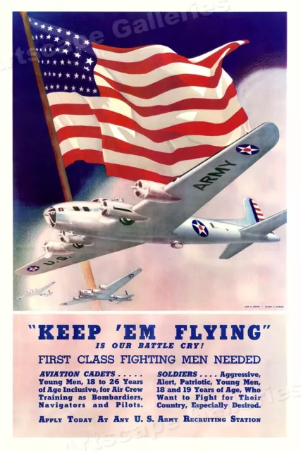 Keep 'Em Flying! US Army Air Corps WW2 War Poster - 16x24