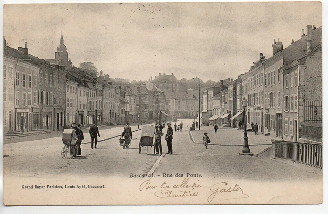 BACCARAT - Meurthe et Moselle - CPA 54 - Nounou au landau rue des ponts
