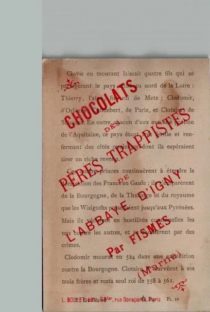 Chromo Chocolate of the TRAPPIST PERES - Sharing the Kingdom of CLOVIS 2