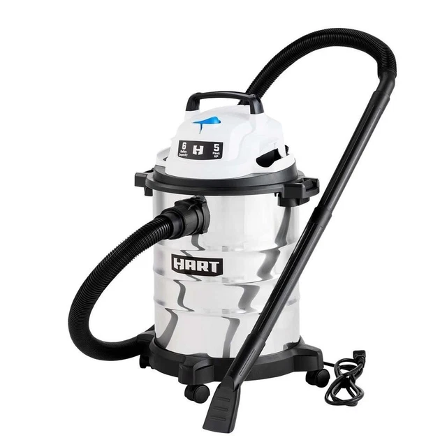 6 Gallon 5 Peak HP Stainless Steel Wet/Dry Vacuum with Bonus Car Cleaning Kit