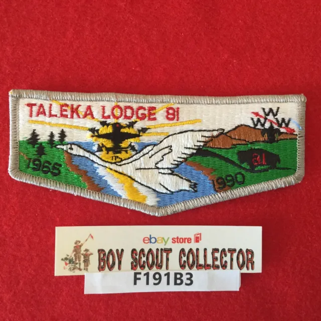 Boy Scout OA Taleka Lodge 81 1990 Order Of The Arrow Pocket Flap Patch