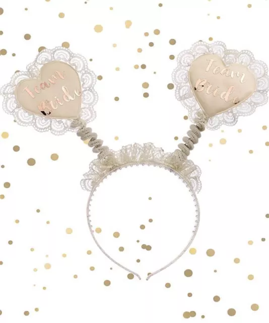 "Archetto Bopper Polla Festa ""Team Bride"" Oro Rosa E Pizzo Accessori Notte