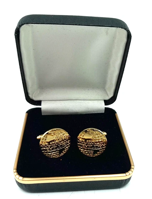 Vintage FRANKLIN TEMPLETON Branded Collectible Gold Tone Men's .75" Cufflinks