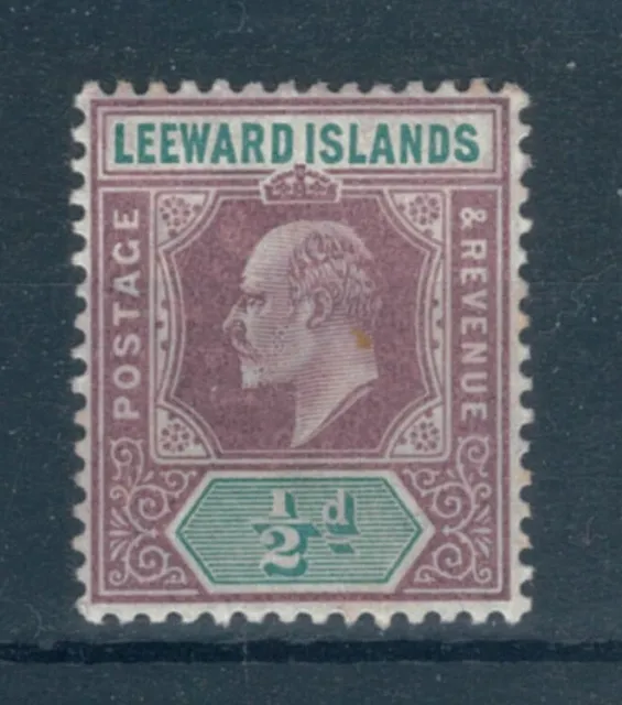 Leeward Islands 1902 1/2d purple & green stamp. WMK Crown CA. MNH. Sg 20.