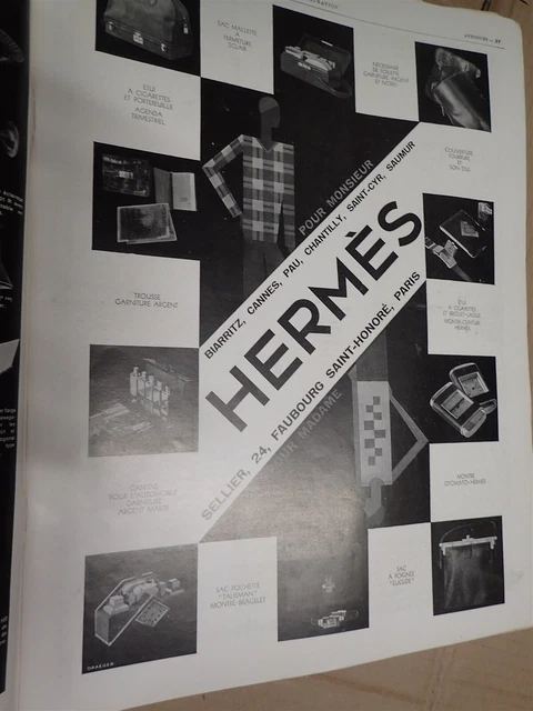HERMES SELLIER 60  publicité papier ILLUSTRATION 1929