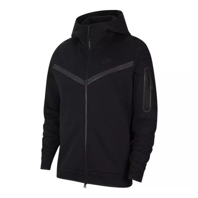 Nike Sportswear Tech Fleece Men's M Size Full Zip Hoodie - Black (CU4489-010)